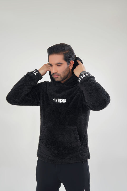 Black Sherpa Hoodie